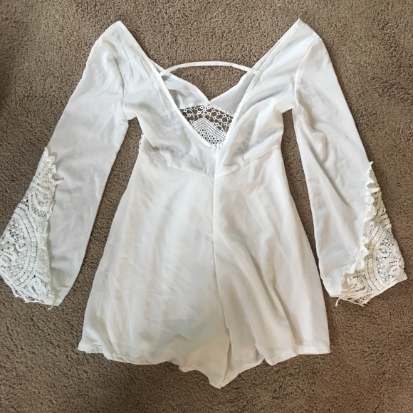 Boho crochet white romper - Picture 3 of 5